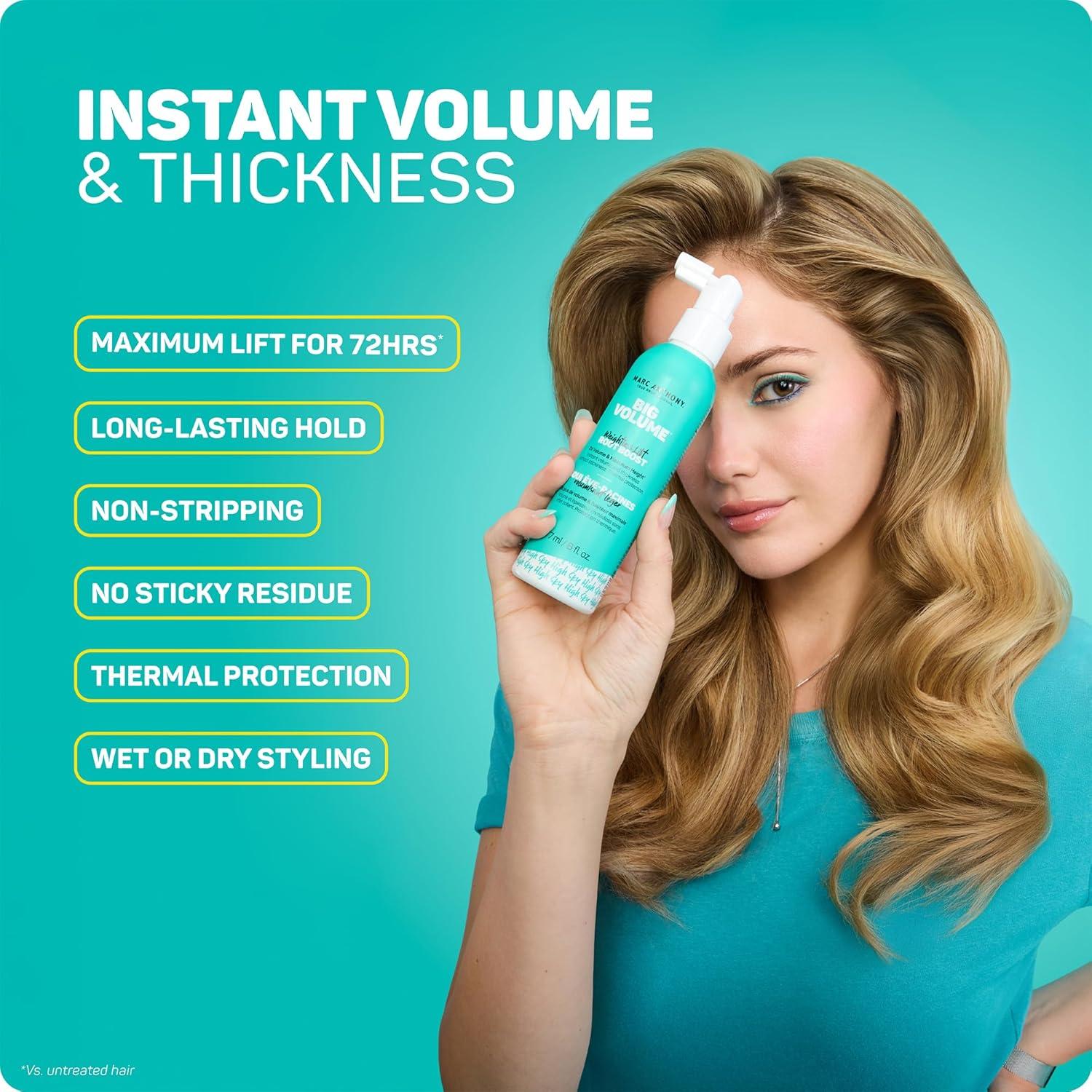 imageMarc Anthony Big Volume Root Lifting Spray for Fine amp Thin Hair Lightweight Hair Volumizer amp Thickening Hair Styling Spray with Maximum Hold for Bounce FrizzFree amp SulfateFree Hair Care Products