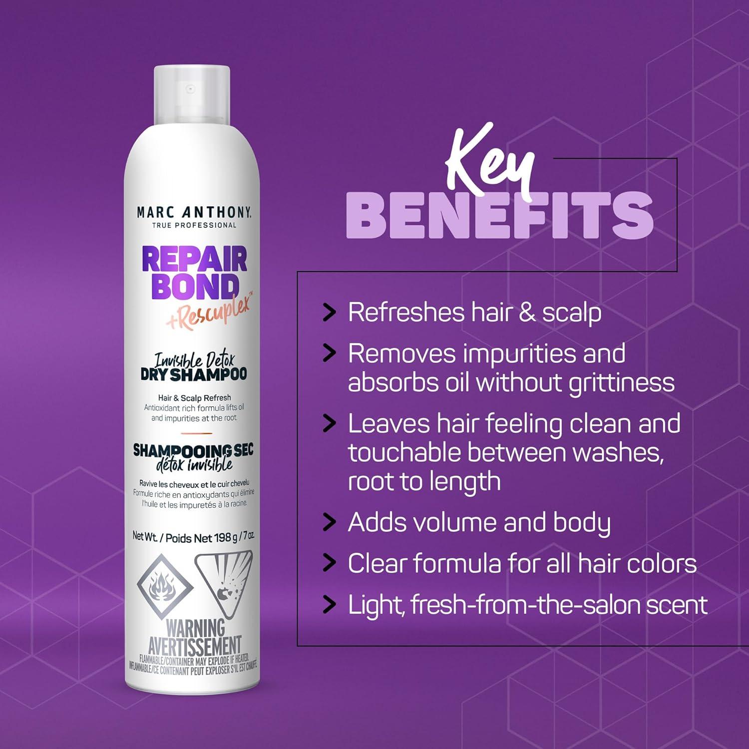 imageMarc Anthony Bonding Dry Shampoo Invisible Detox for Damaged Hair Repair Bond Rescuplex for Moisturizing Strengthening Hair Bonds amp Fuller Look 7 oz