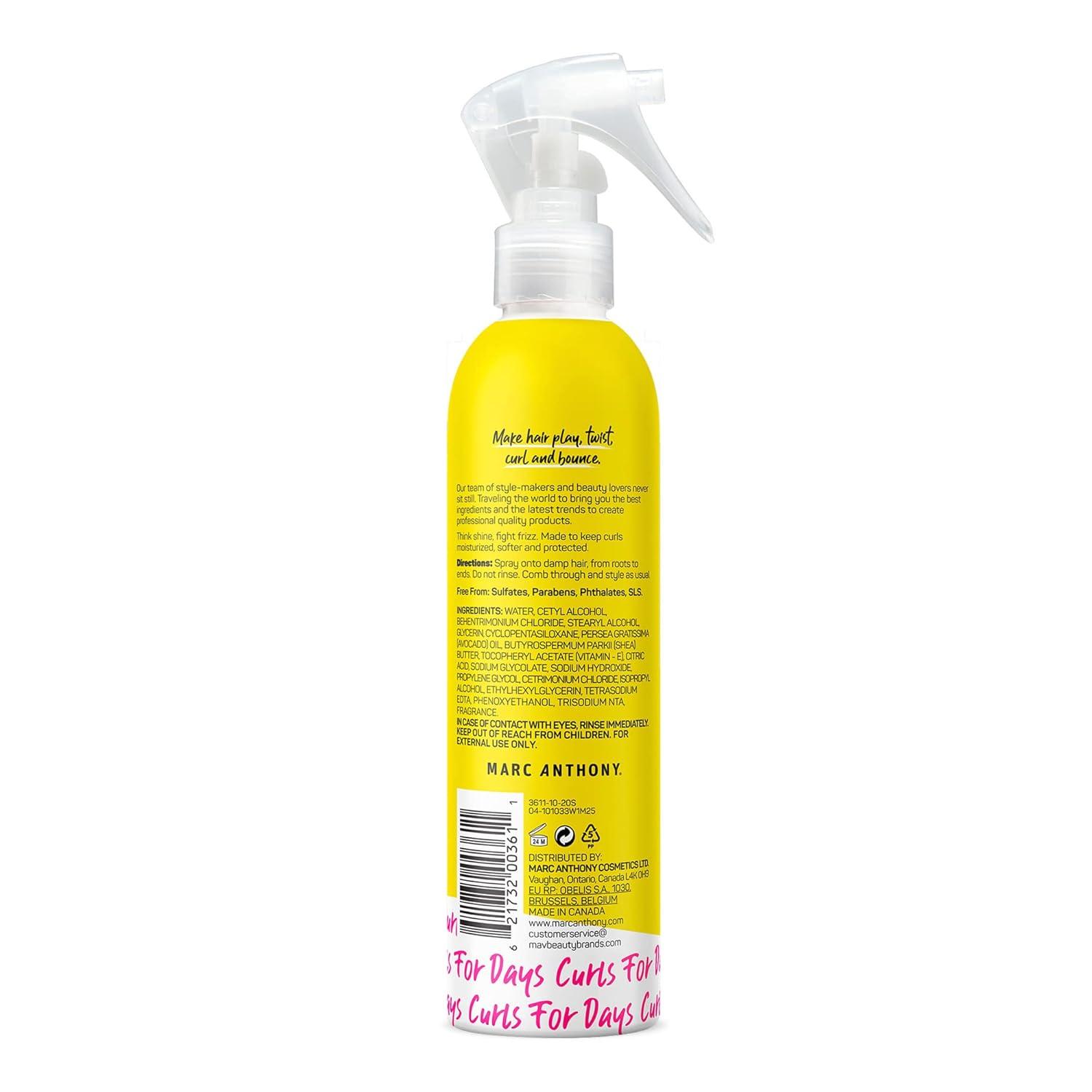 imageMarc Anthony LeaveIn Conditioner Spray Coconut Oil amp Shea Butter AntiFrizz Biotin Hair Detangler Spray to Moisturize for Softer Smoother Hair Sulfate Free Styling ProductStrictly Curls