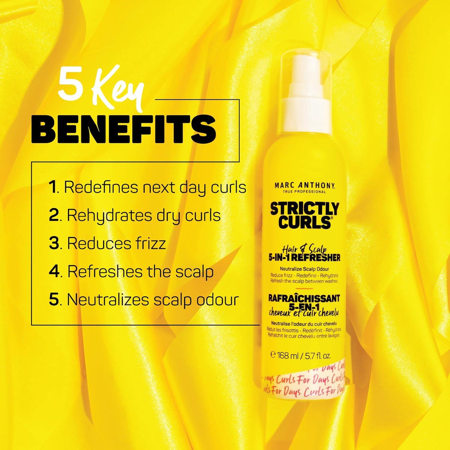 imageMarc Anthony Strictly Curls Hairspray For Curly Hair 5In1 Refresher Nourishing Formula For Moisturized Refreshed amp Healthy Scalp amp Hair From Root To Tip 57 fl ozHairspray
