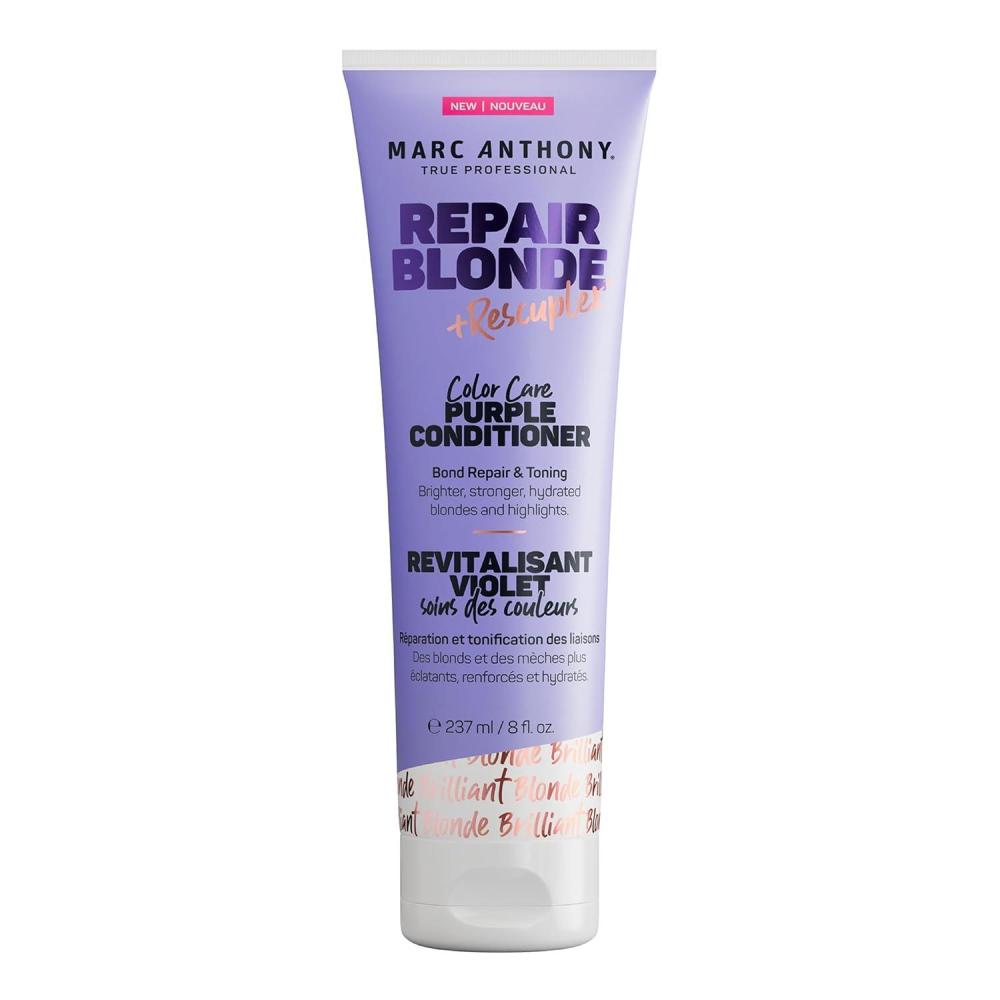 imageMarc Anthony Bond Repair Purple Hair Conditioner for Blonde amp Grey Hair Blonde Repair ColorSafe Toning Hair Conditioner Neutralizes Yellow Brassy Tones amp Repairs Weak Broken Bonds
