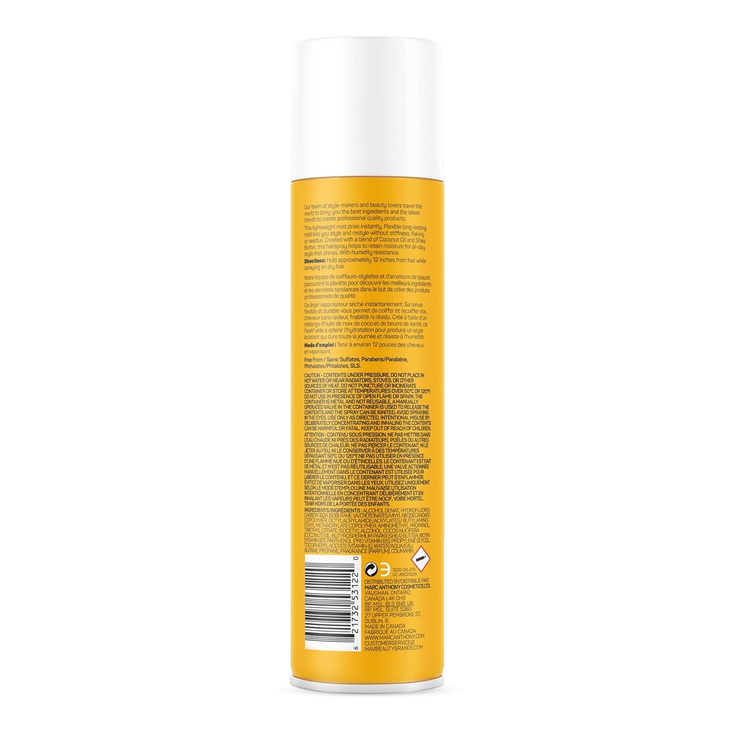 imageMarc Anthony Volumizing Hair Spray for Volume amp Shine Coconut amp Shea Long Lasting AntiHumidity Flexible Hold Hairspray With No Flaking Stiffness or Residue Hair Styling Fights amp Reduces Frizz